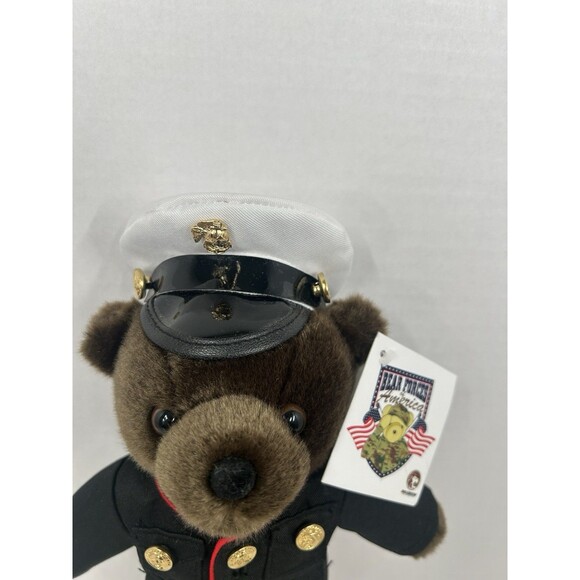 US Marine Corps (USMC) Dress Blues 12” Mini Brown Teddy Bear - No Belt - Picture 6 of 6